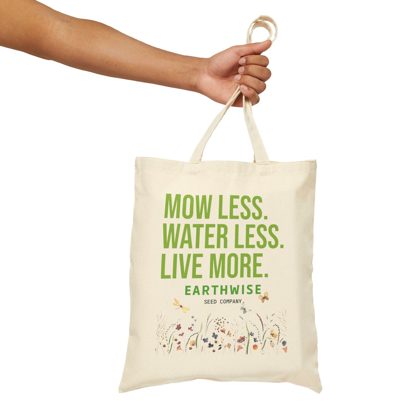 Mow Less Canvas Tote Bag