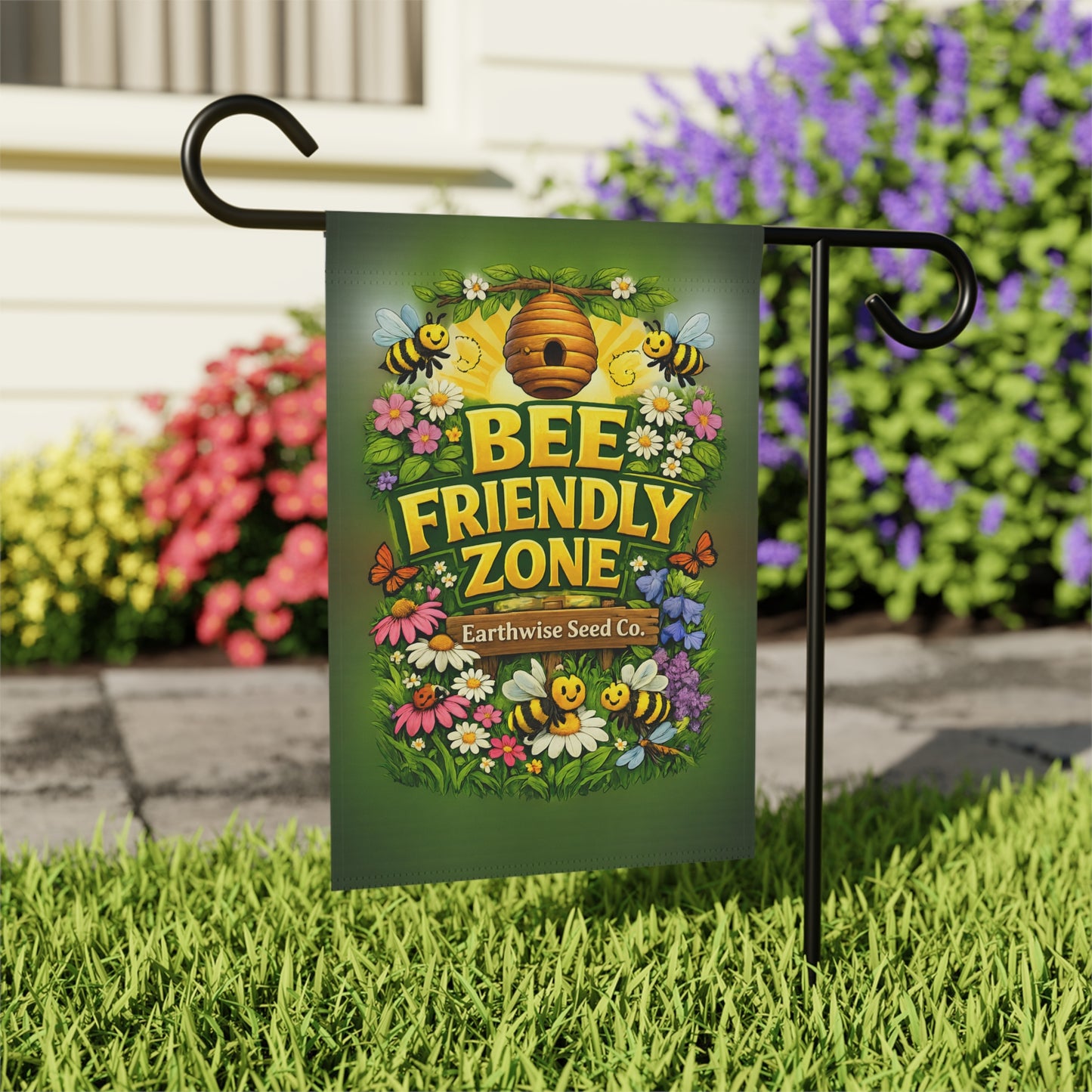Bee Friendly Garden Flag