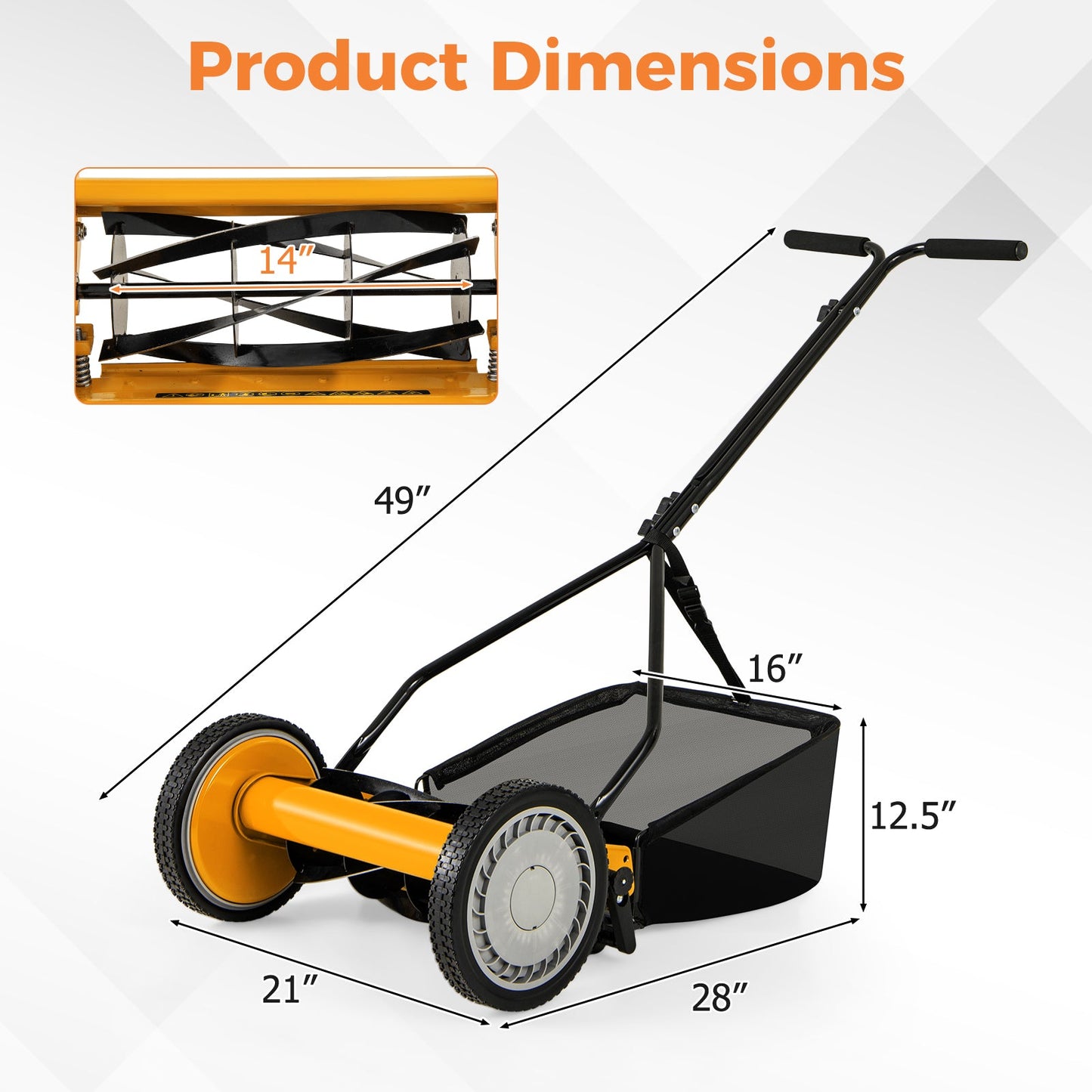 Earthwise Seed 14" Manual Reel Lawn Mower
