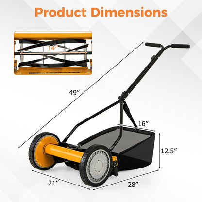 Earthwise Seed 14" Manual Reel Lawn Mower