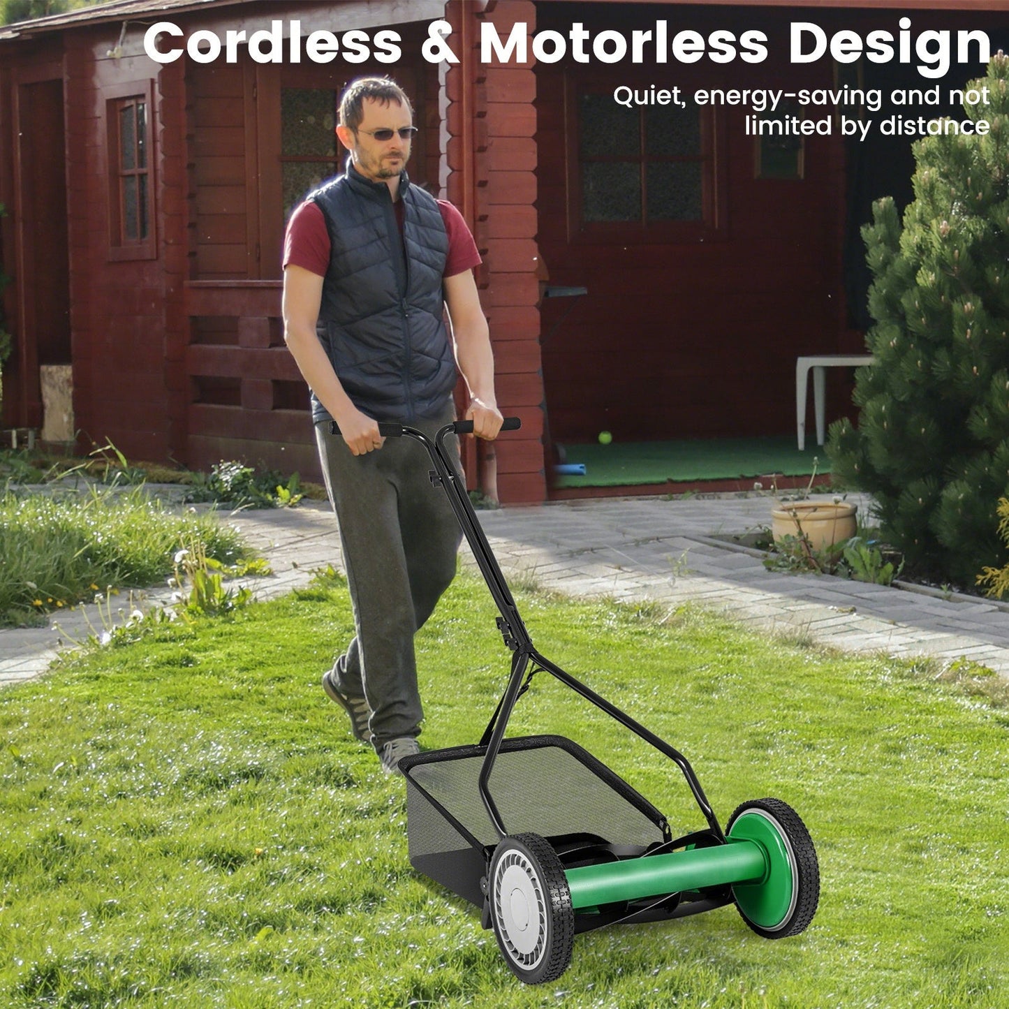 Earthwise Seed 14" Manual Reel Lawn Mower