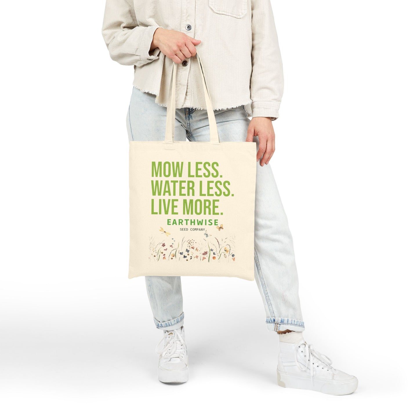 Mow Less Canvas Tote Bag
