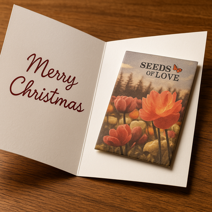 “Seeds of Love” Wildflower Packets (2-Pack) – Native Pollinator Mix | Perfect for Cards & Stockings