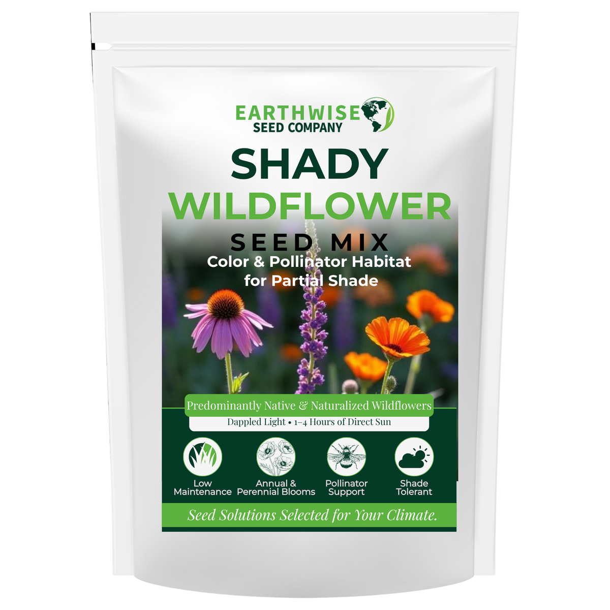 Shady Wildflower Product Bag with label